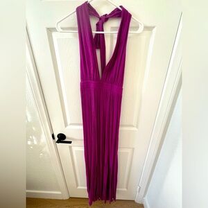 Vibrant Purple Halter Maxi Dress